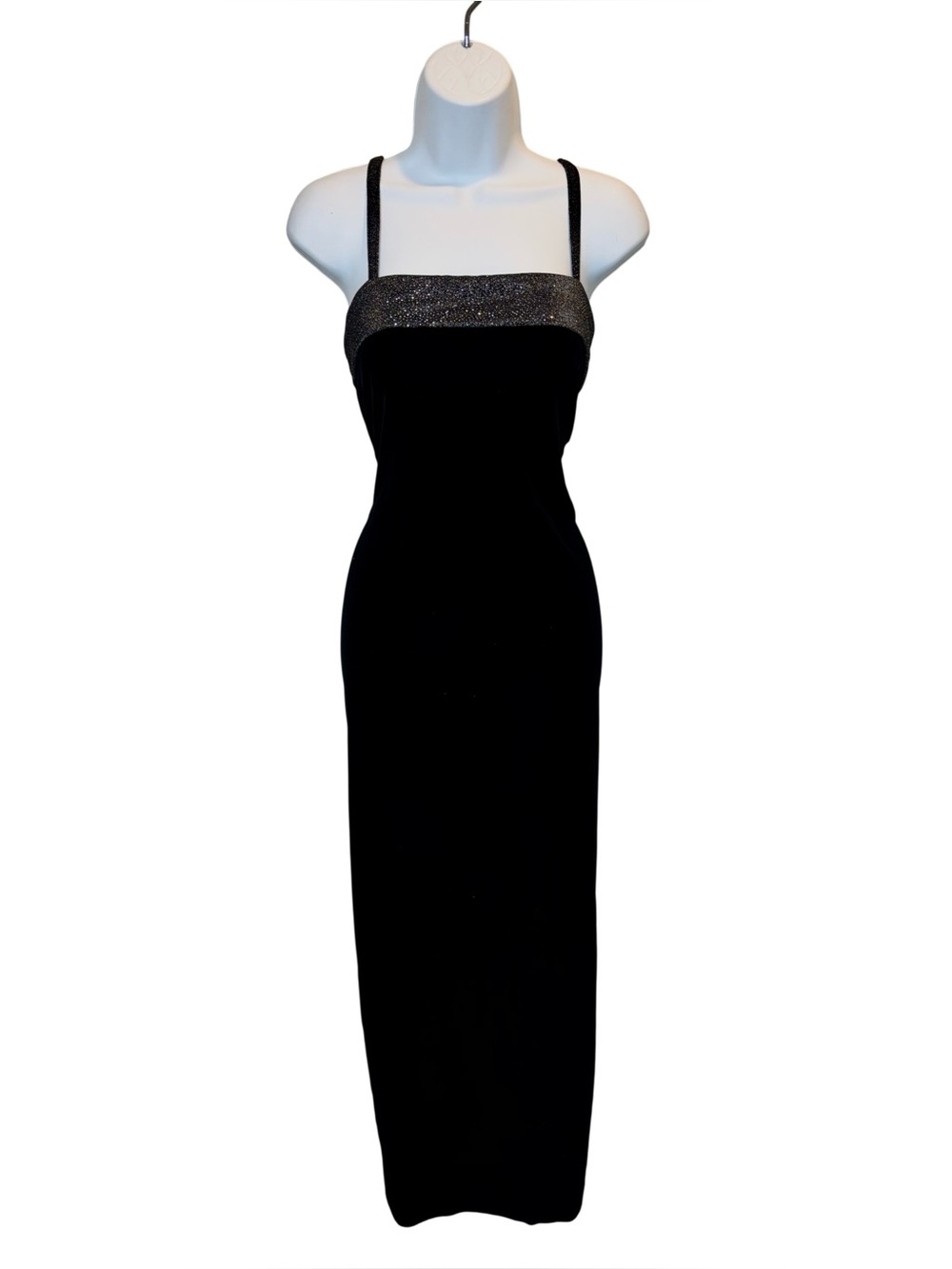 Jump Vintage Velvet Black Sparkle Trim Evening Dress Size 11/12